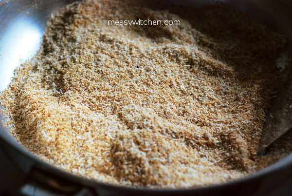 Toasting Leftover Grated Coconut